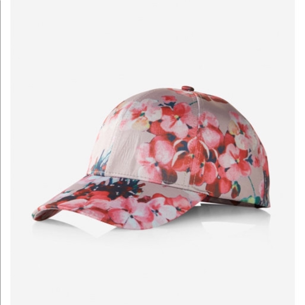 Satin floral baseball cap